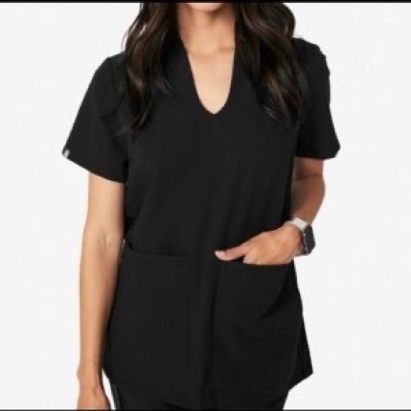 Figs Tops - Figs Scrubs Black Amapa Top Large